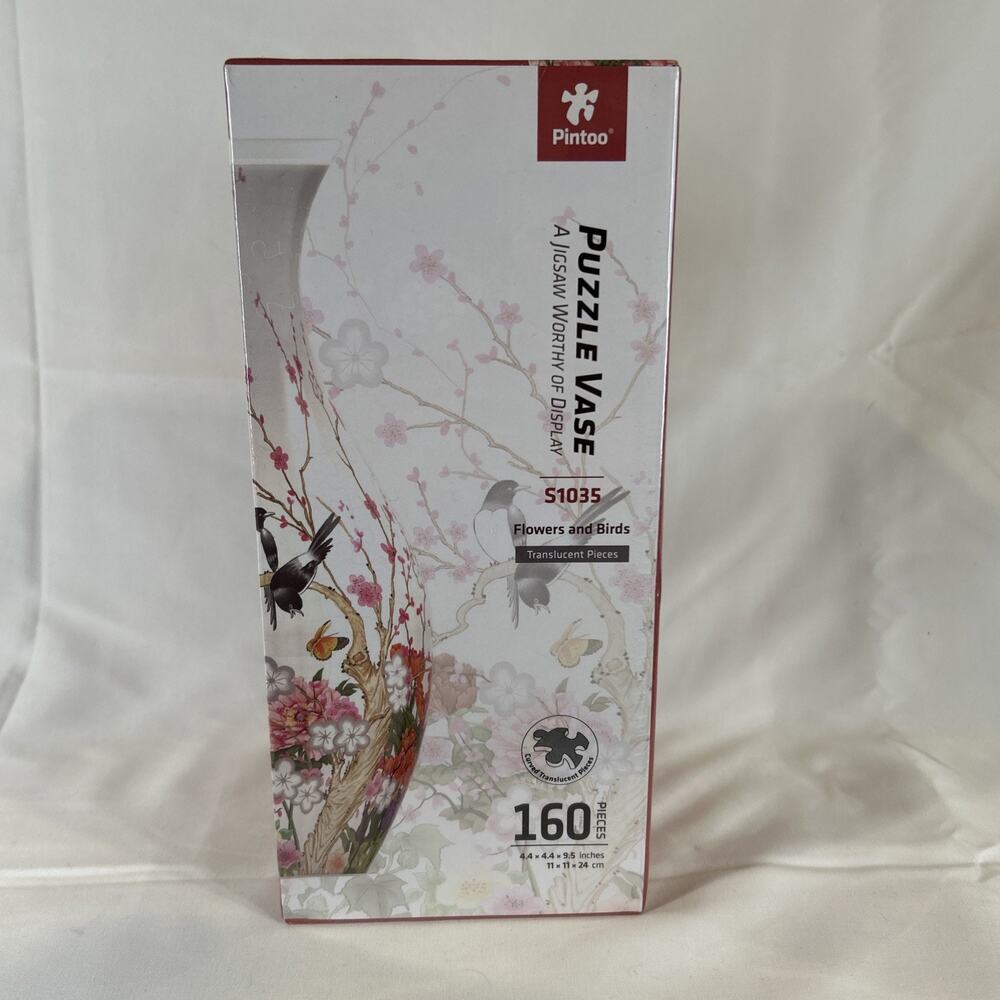 Pintoo 3D Puzzle Vase 160 pieces "Flowers and Birds" #S1035 Sealed New In Box